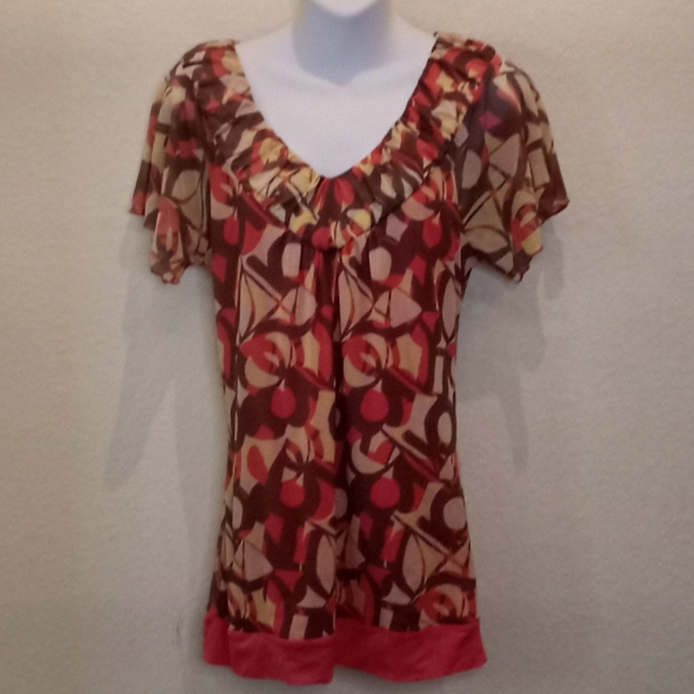 DKNY Jeans Abstract Nylon Blouse